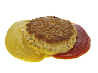 frikadelle auf ketchup und senf