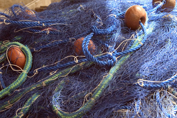 filet de pêche bleu