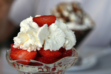 fraises à la crème chantilly
