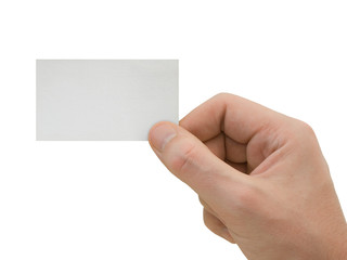 blank card in hand