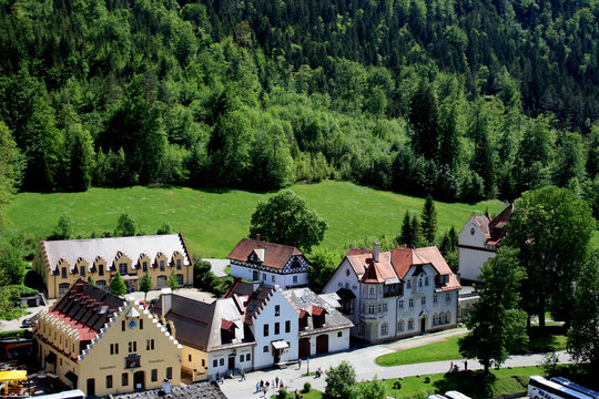 blick auf schwangau vom schloss hohenschwangau