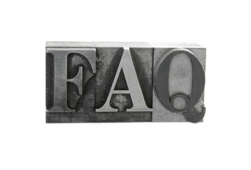 the term 'faq' in old letterpress lead type