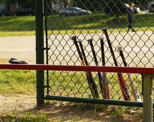 baseball bats and bench © sparkia