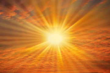 Naklejka premium soleil Sun sonne sole ciel rouge