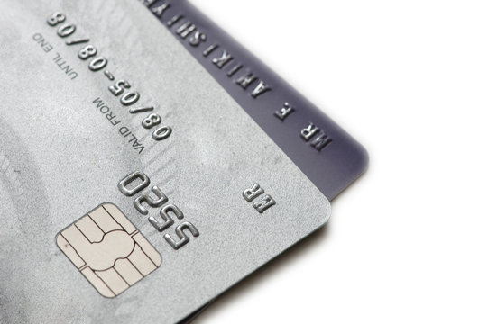 Two Credit Cards Isolated On The White