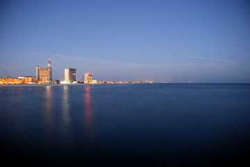 bright sunset on the gulf of mexico