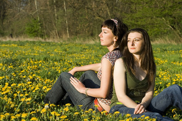 two women in a meadow