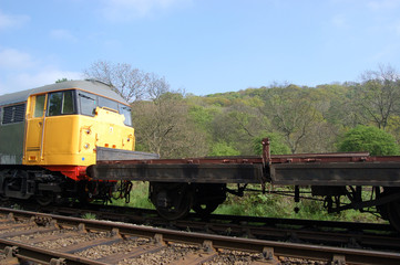 Fototapeta na wymiar diesel and wagon on siding