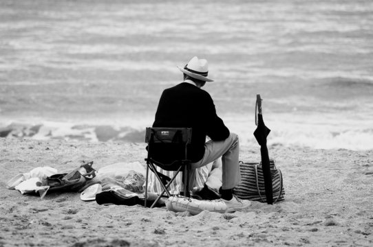 vieil homme plage