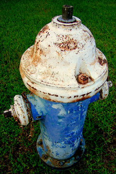 Rusty Blue Fire Hydrant