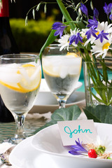 outside dinner table setting