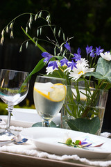 outside dinner table setting
