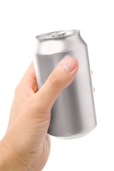 silver blank soda can