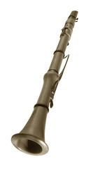 1331 - clarinette en ton sépia (détourage inclus)