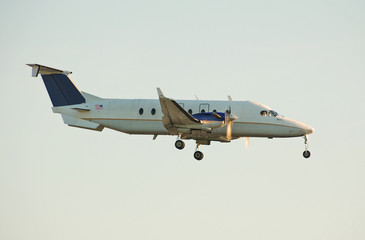 small turboprop at sunrise