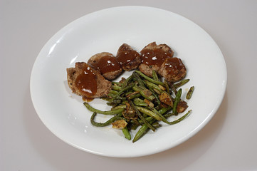 pork steak with bean