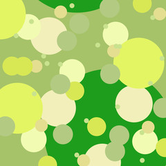 green and yellow background with round elements