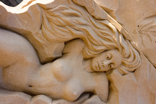   	Sand Sculpture Of Mermaid