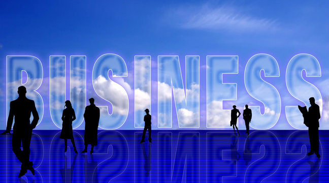 plain business symbolic background with people sil