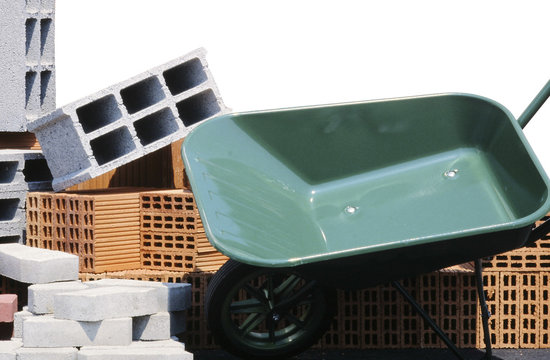 materiau et brouette