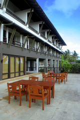 architecture of a hotel exterior - restaurant