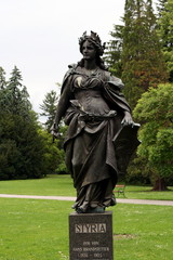 sculpture of styria in park in graz