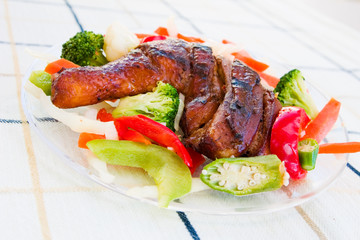 jerk chicken with vegetables