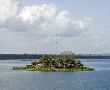 small island at the lake