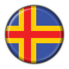 Obraz premium bottone bandiera aaland finland button flag