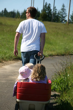 Father Pulling Wagon