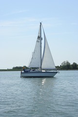 sailing boat on the river