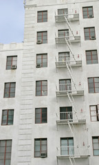 white fire escape