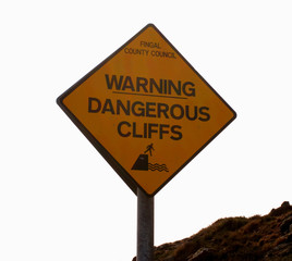 warning sign dangerous cliffs