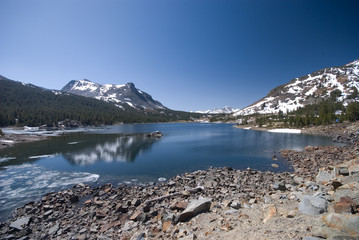 alpine lake in the high sierra