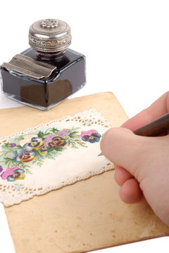 writing postacard