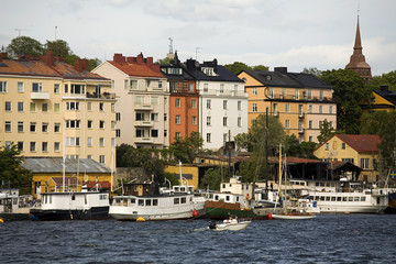 Fototapeta na wymiar Waterfront w Sztokholmie