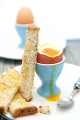 soft-boiled egg and soldiers