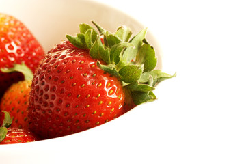 strawberries in a white bowl