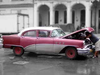 Papier Peint photo Voitures anciennes cubaines voiture américaine à cuba