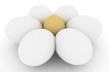 Eggs arranged as flower