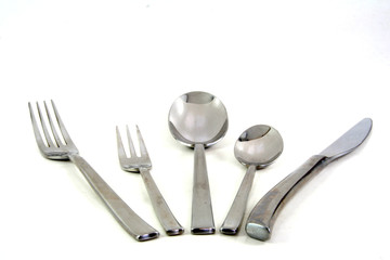 spoon, fork and knife setting