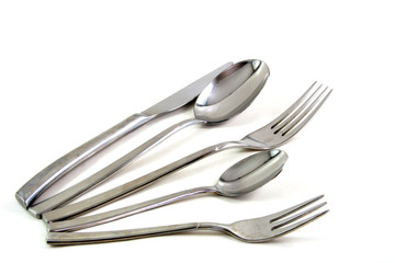 spoon, fork and knife setting