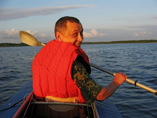 the good man in canoe