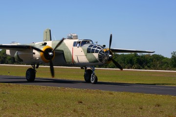 bomber on runway