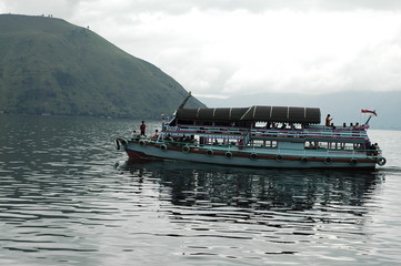 boat at toba lake , sumatra