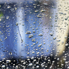 rain drops on window (shallow dof)