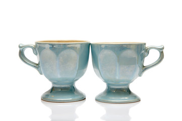 two nacreous cups