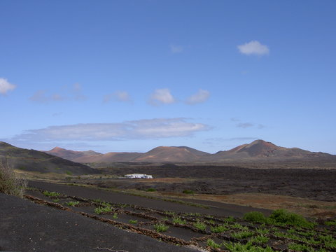la geria mit timanfaya im hintergrund