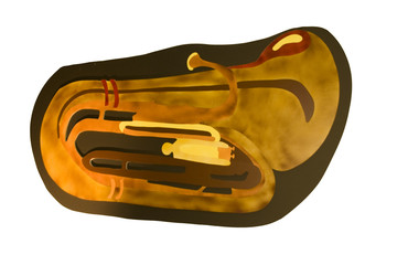 tuba in autumn hues