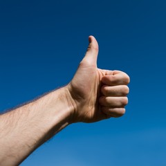 raising thumb up